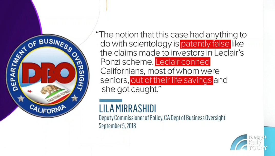 Department of Business Oversight Statement on Michelle LeClair
